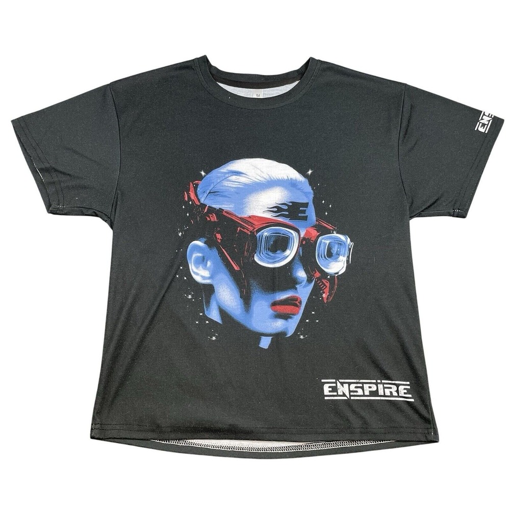 Enspire Men T-Shirt Synthetic Black Size M Futuristic Y2K Cyberpunk‎ Streetwear
